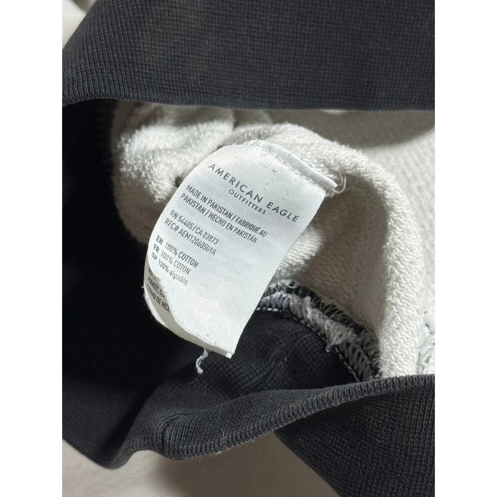 American Eagle AE USA White Black‎ Graphic Pullover Hoodie Mens Size XS
